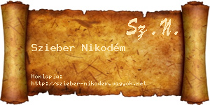 Szieber Nikodém névjegykártya